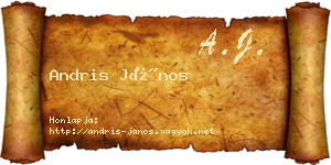 Andris János névjegykártya