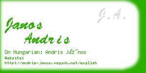 janos andris business card
